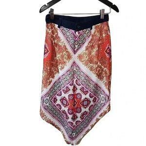 Y2k Vintage Denim Bandana Midi skirt. Size 7